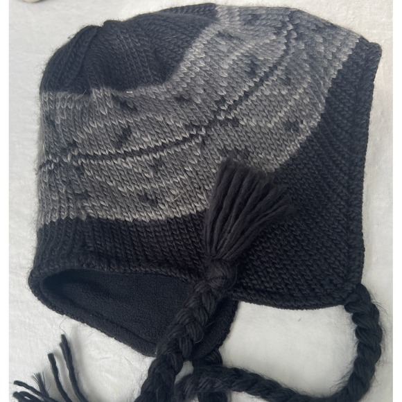 Columbia Hat Black Fair aisle Unisex Fleece Lined One Size Great Condition - Picture 1 of 8